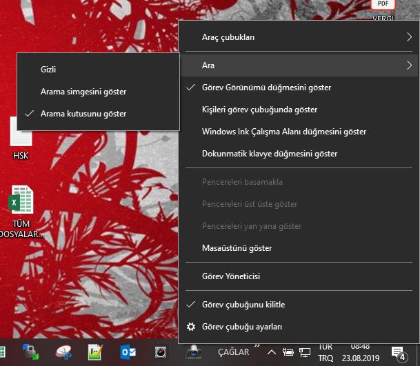 Windows 10 Arama Çubuğu Kaldırma Windows Arama Çubuğu Kaldırma